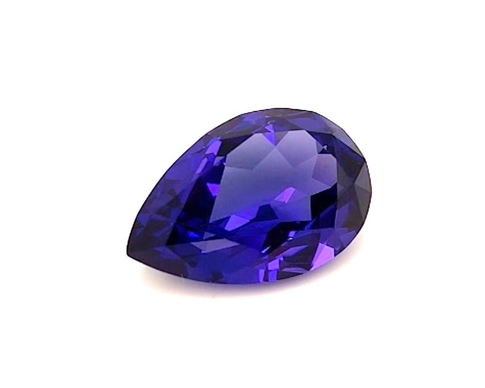 16.46 Carat Pear Shaped Tanzanite, Unset Loose Gemstone 1