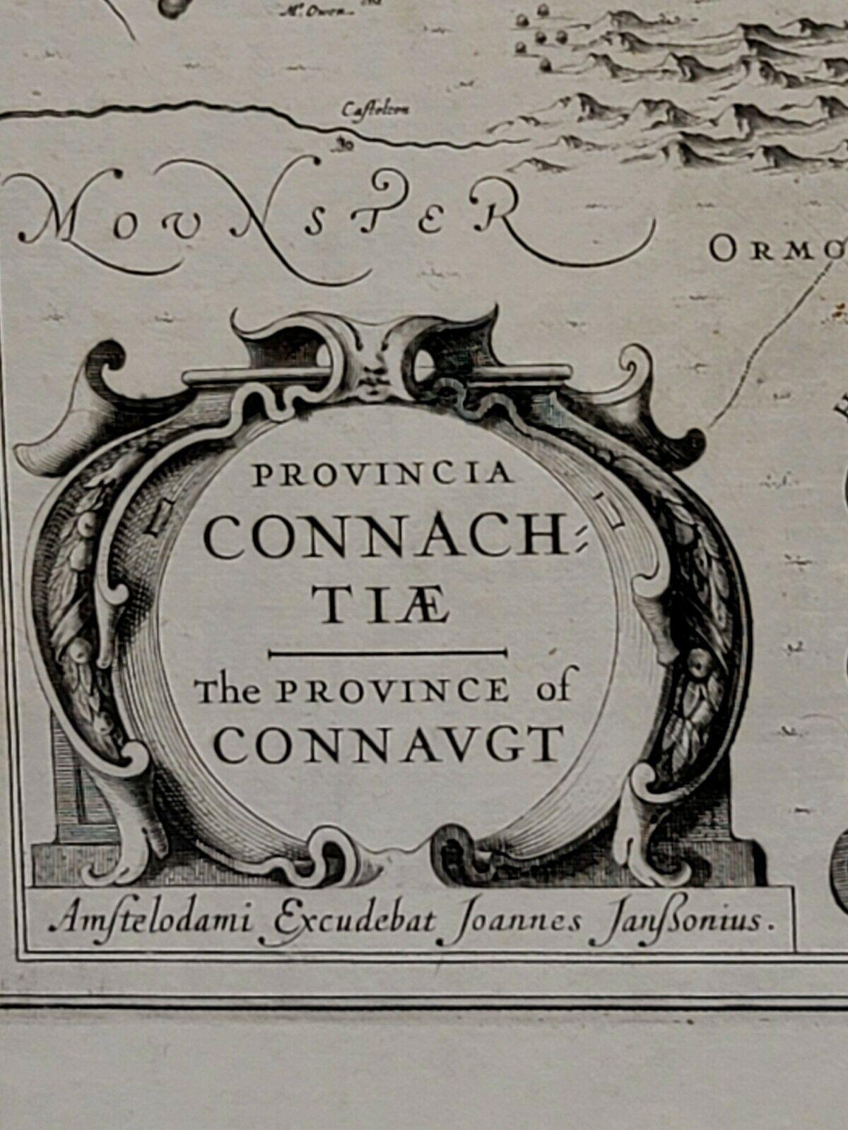Carte de 1646 Jansson intitulée « Procinvia Connactiae », Ric.a006 Bon état - En vente à Norton, MA