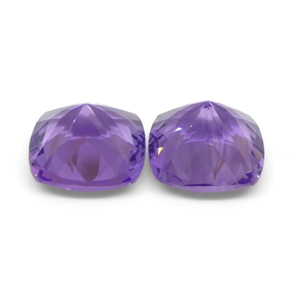 16.46ct Pair Square Cushion Purple Amethyst from Uruguay For Sale 5