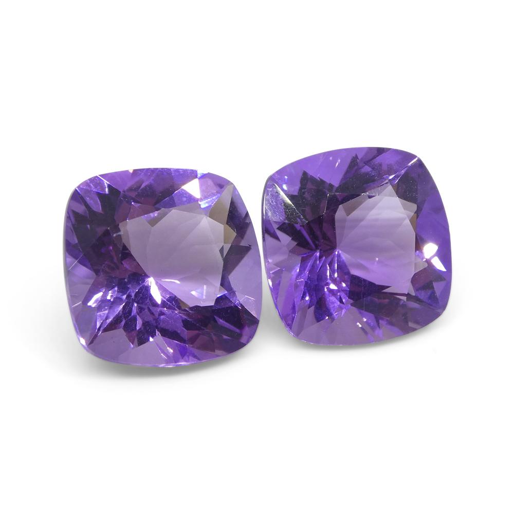 16.46ct Pair Square Cushion Purple Amethyst from Uruguay For Sale 6