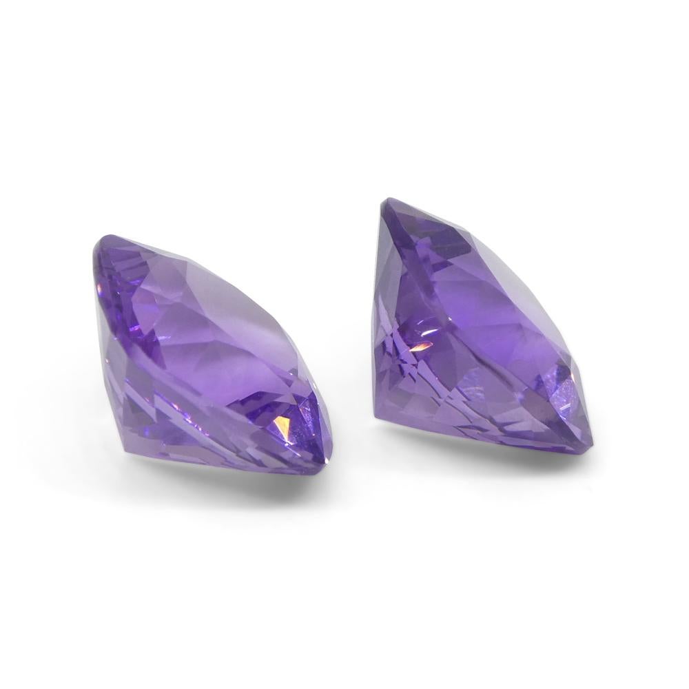16.46ct Pair Square Cushion Purple Amethyst from Uruguay For Sale 7