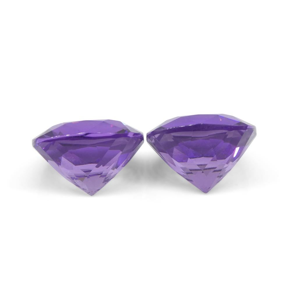 16.46ct Pair Square Cushion Purple Amethyst from Uruguay For Sale 8