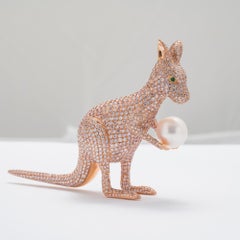 16.48 Carat Diamond and Pearl Kangaroo "Skippy"