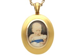 1.64Ct Citrine, 1.82Ct Garnet, Pearl, Seed Pearl and 18k Yellow Gold Locket