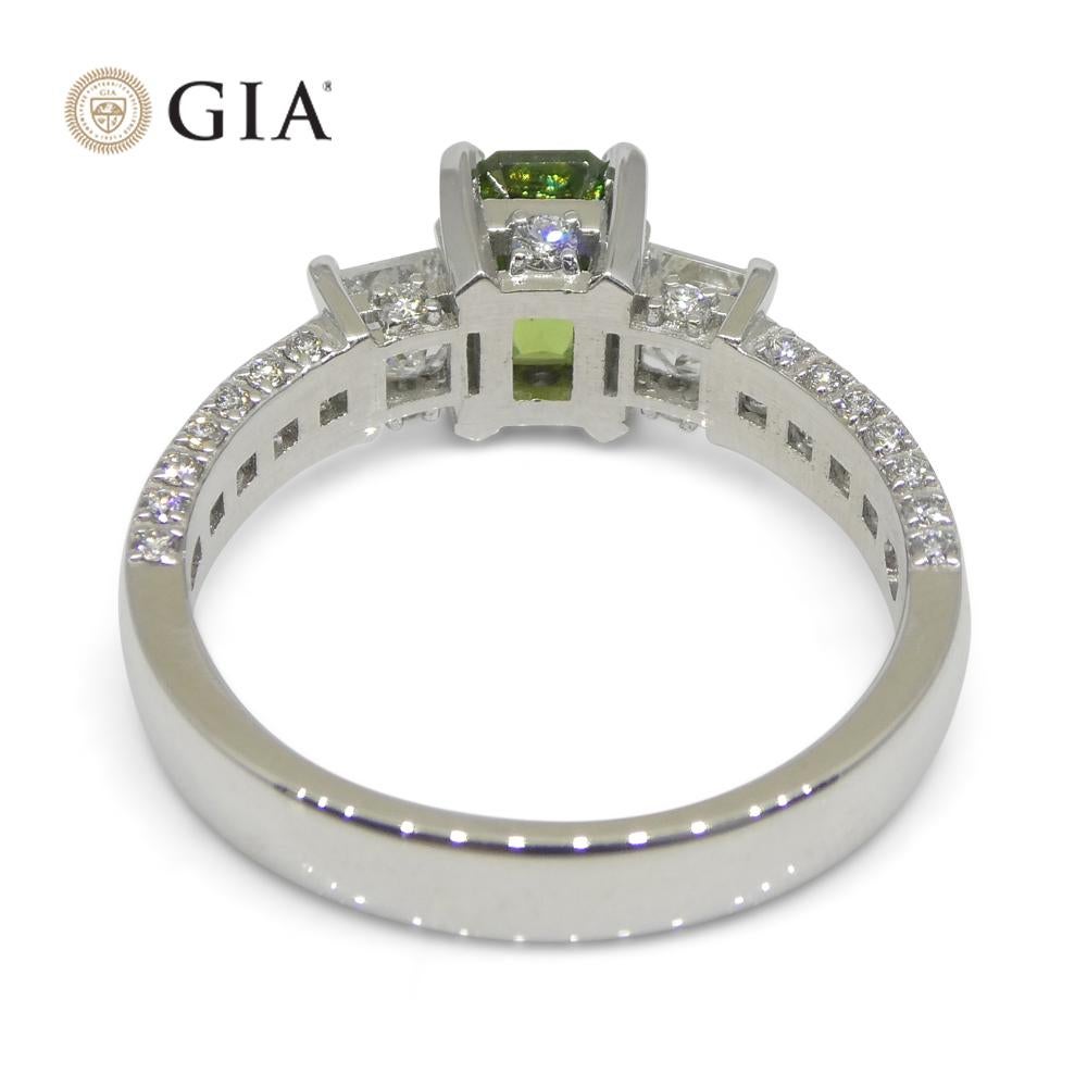 1.64ct Demantoid Garnet, Diamond Statement or Engagement Ring in 14k White Gold For Sale 6