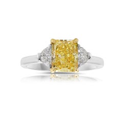 1.64ct Fancy Yellow Long Radiant SI1 GIA Ring 1.64ct Fancy Yellow Long Radiant SI1 GIA Ring