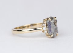 1.64ct Hexagon Salt and Pepper Diamond 14K Yellow Gold Engagement Ring AD2374