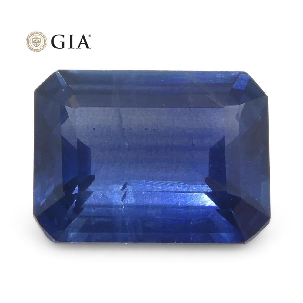 1.64 Carat Octagonal/Emerald Cut Blue Sapphire GIA Certified Thailand For Sale 5