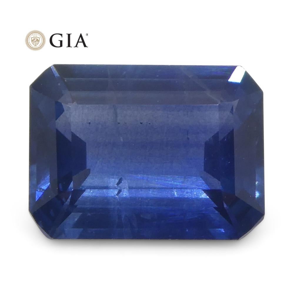 1.64 Carat Octagonal/Emerald Cut Blue Sapphire GIA Certified Thailand For Sale 6