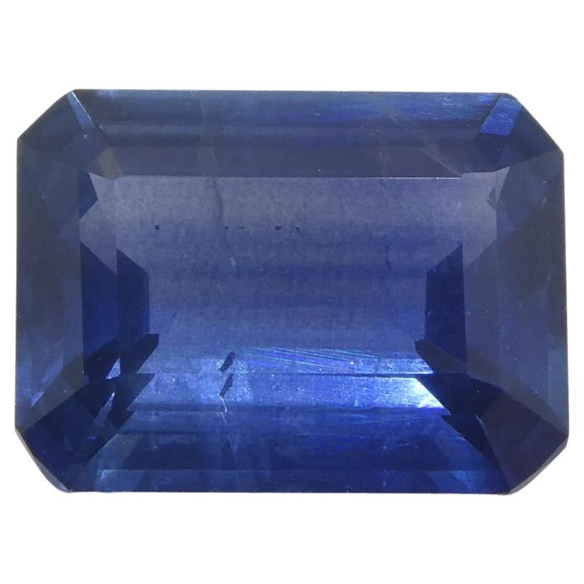 Saphir bleu taille octogonale/émeraude 1,64 carat certifié GIA, Thaïlande