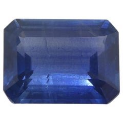 Saphir bleu taille octogonale/émeraude 1,64 carat certifié GIA, Thaïlande
