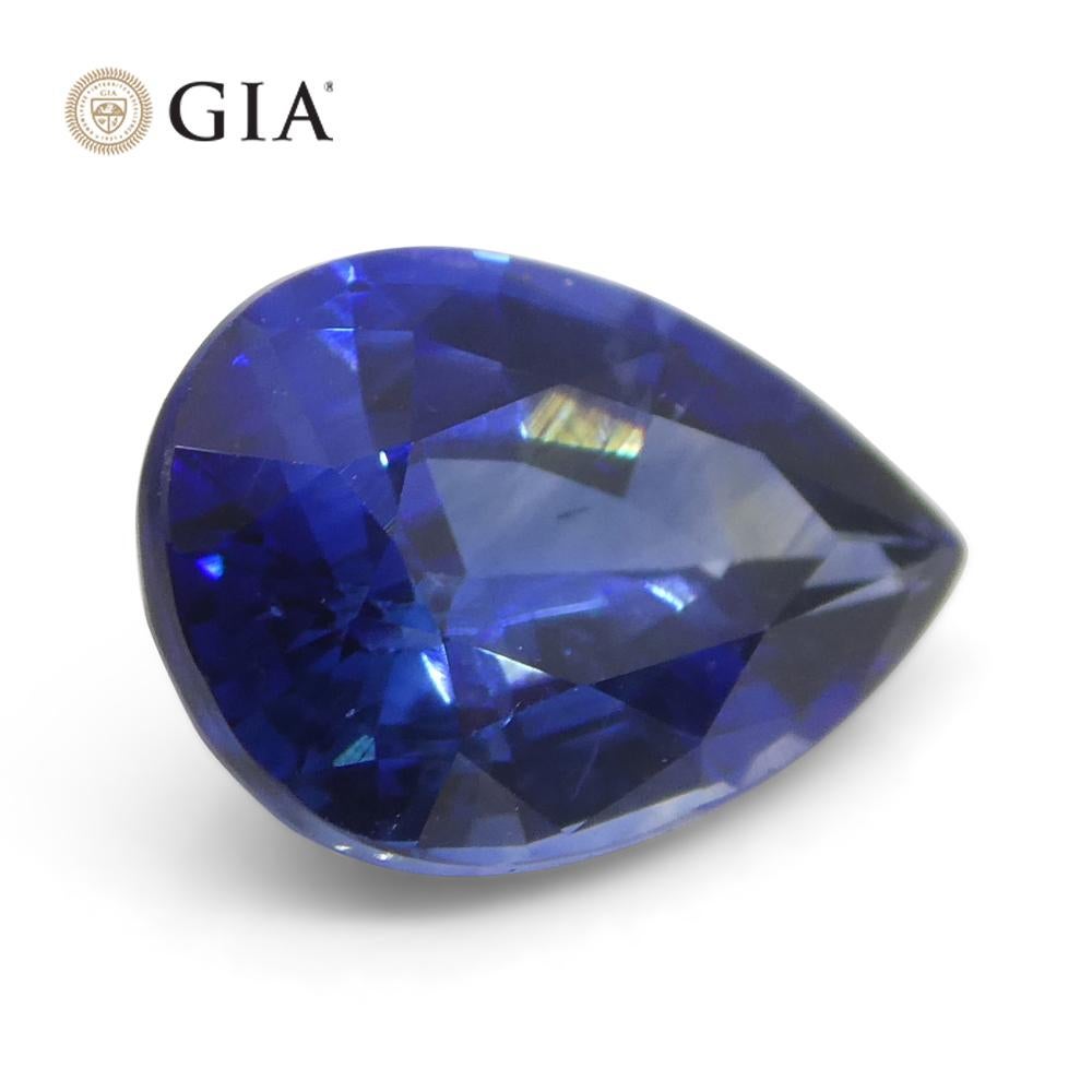 1.64ct Pear Blue Sapphire GIA Certified Madagascar   For Sale 5