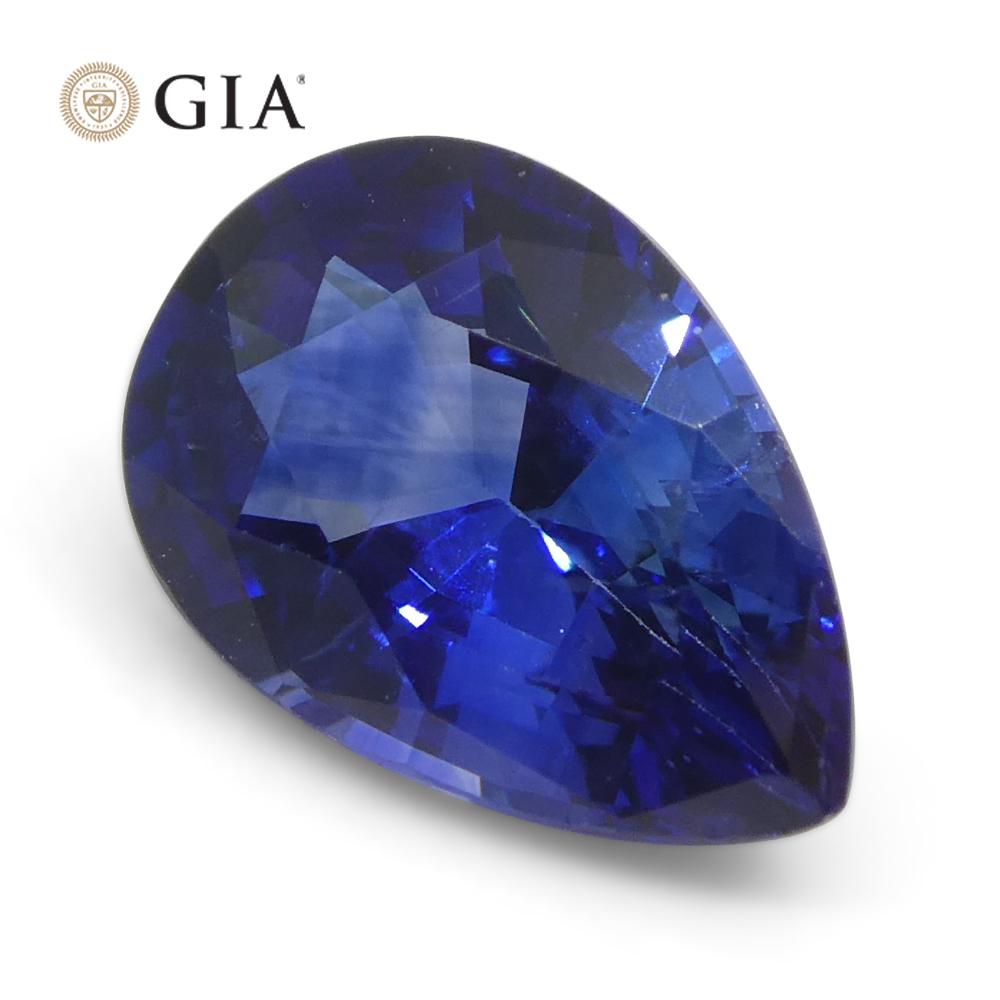 1.64ct Pear Blue Sapphire GIA Certified Madagascar   For Sale 7
