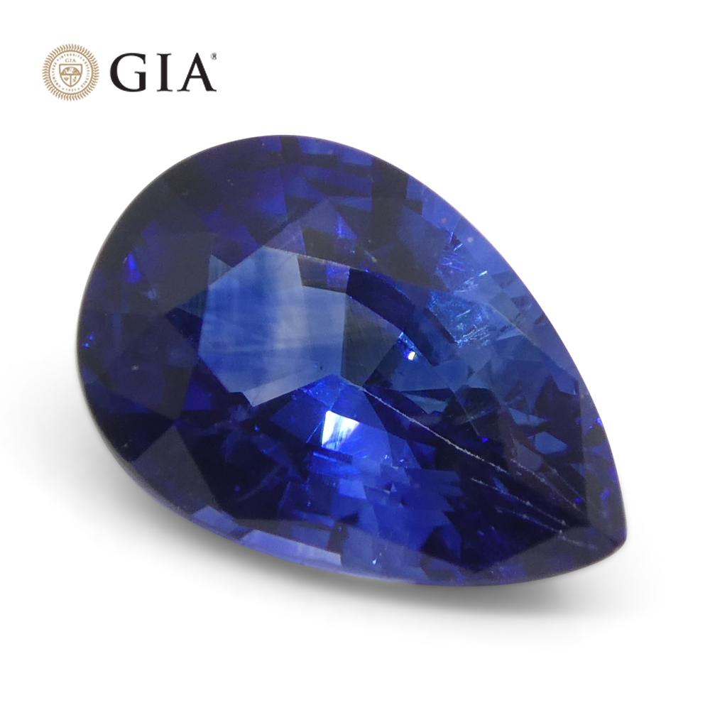 1.64ct Pear Blue Sapphire GIA Certified Madagascar   For Sale 8