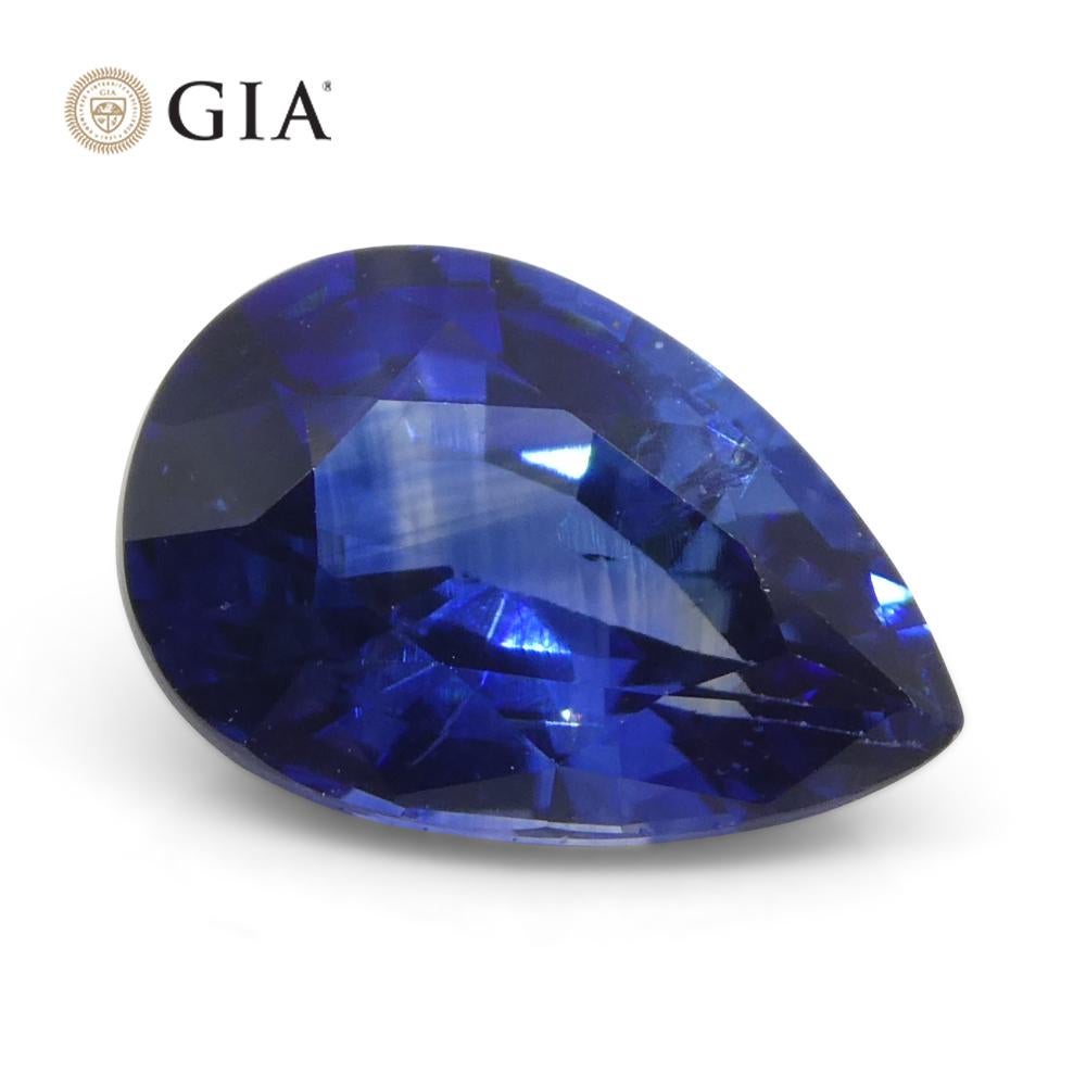 1.64ct Pear Blue Sapphire GIA Certified Madagascar   For Sale 2