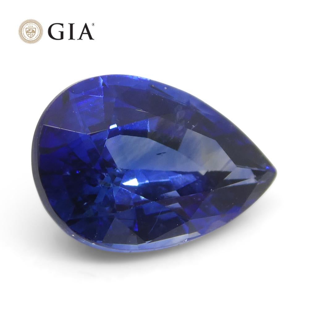 1.64ct Pear Blue Sapphire GIA Certified Madagascar   For Sale 3