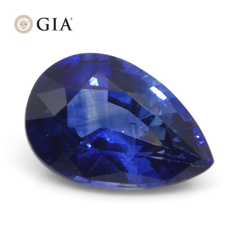 1.64ct Pear Blue Sapphire GIA Certified Madagascar   For Sale 4
