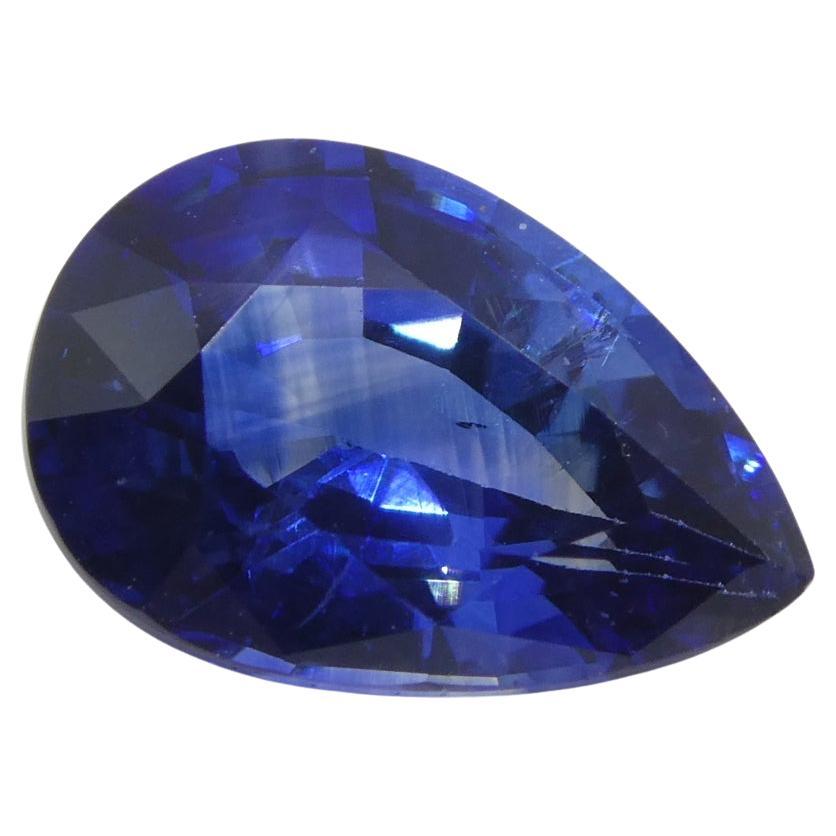 1.64ct Pear Blue Sapphire GIA Certified Madagascar  