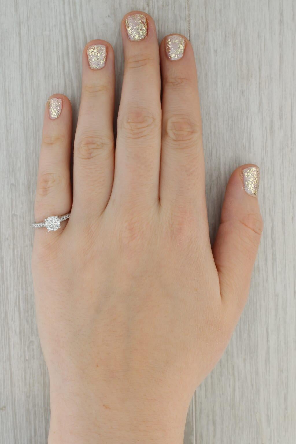 1.64ctw Round Diamond Engagement Ring 14k Gold Cathedral Band IGI Scott Kay For Sale 5
