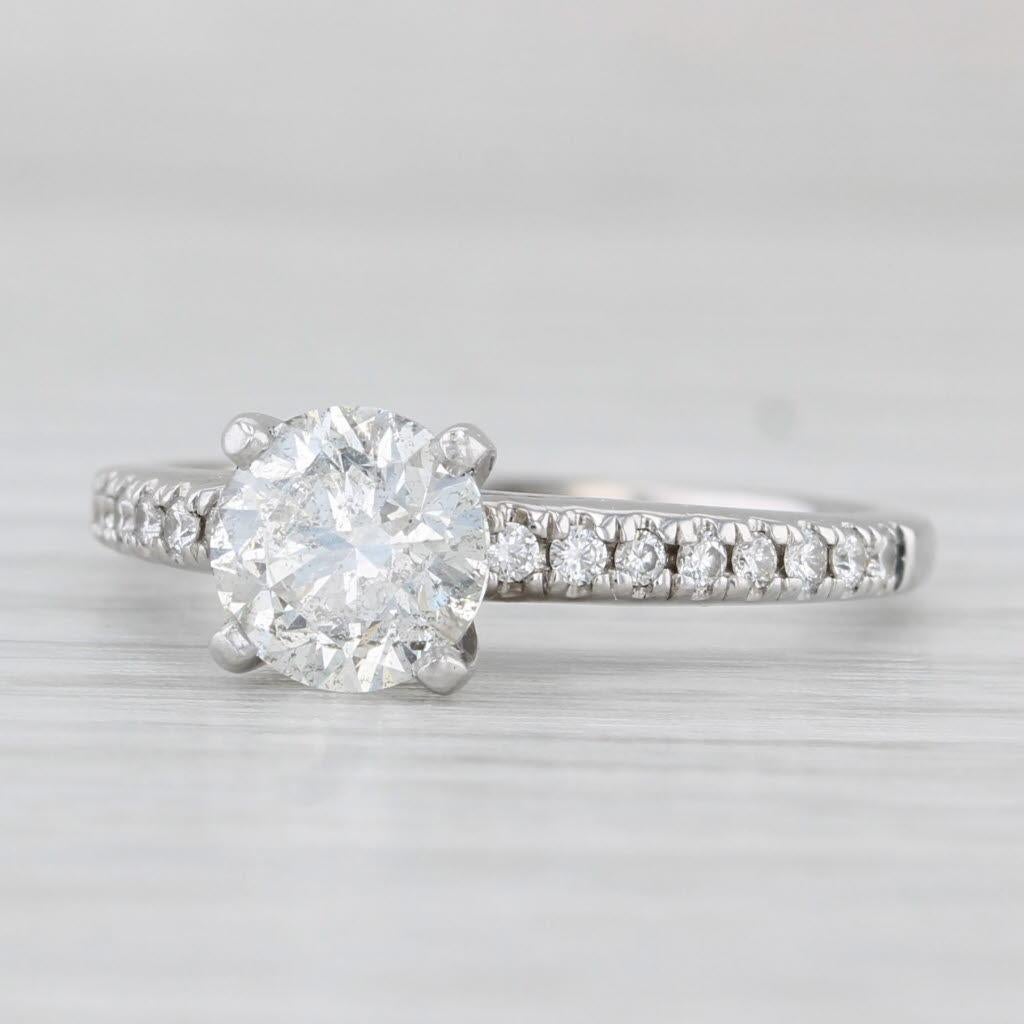 Women's 1.64ctw Round Diamond Engagement Ring 14k Gold Cathedral Band IGI Scott Kay For Sale