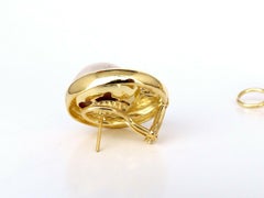 Mabe Pearls .80ct Diamonds Clip Earrings 18kt Gold