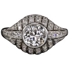 1.65 Carat Art Deco Platinum Ring