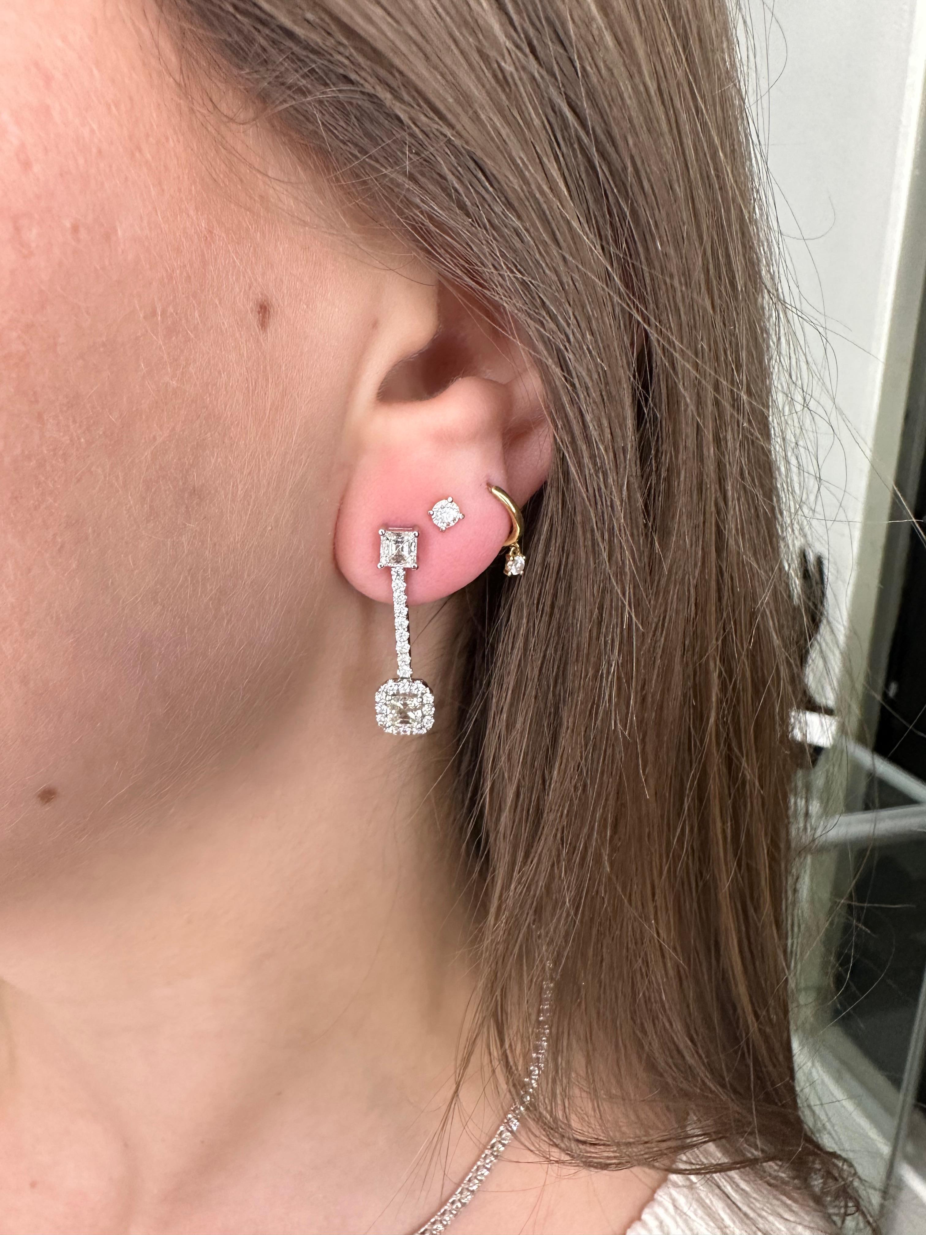 small diamond dangle earrings