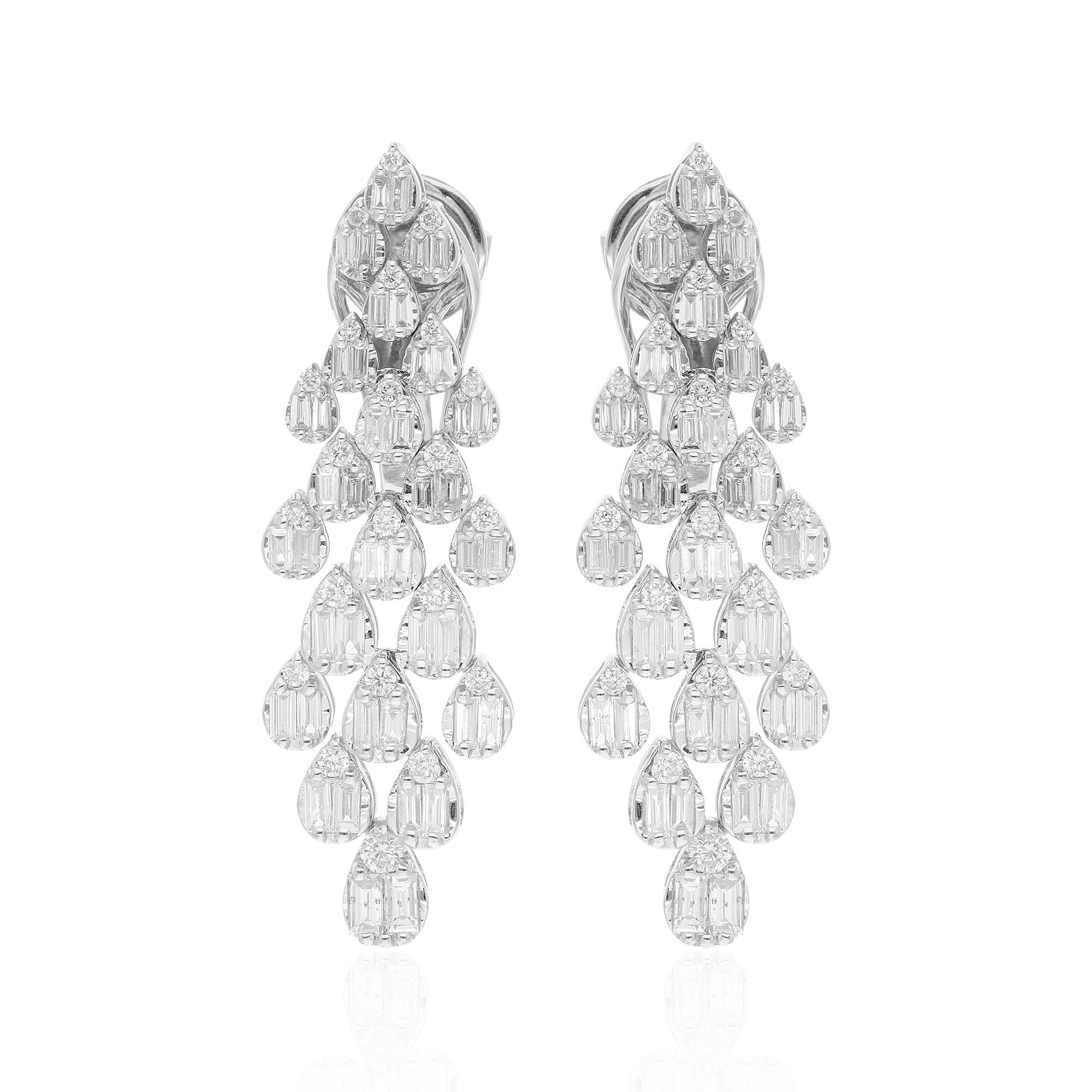 Item Code :- SEE-14588
Gross Wt. :- 10.17 gm
18k White Gold Wt. :- 9.84 gm
Natural Diamond Wt. :- 1.65 Ct. ( AVERAGE DIAMOND CLARITY SI1-SI2 & COLOR H-I )
Earrings Size :- 35 mm approx.

✦ Sizing
.....................
We can adjust most items to fit