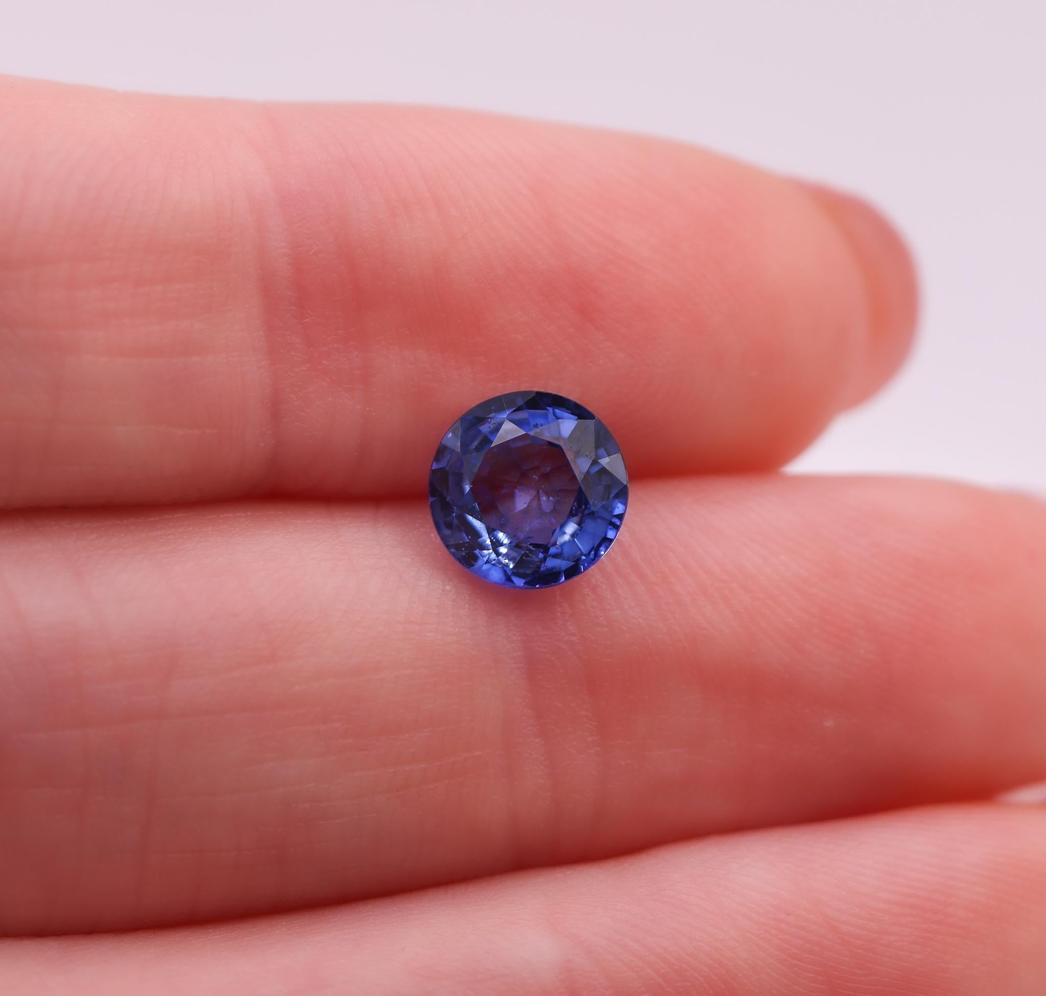 1,65 Karat Blauer Saphir Loser Edelstein Rund 7,24 x 3,52 mm im Zustand „Neu“ im Angebot in Columbus, OH
