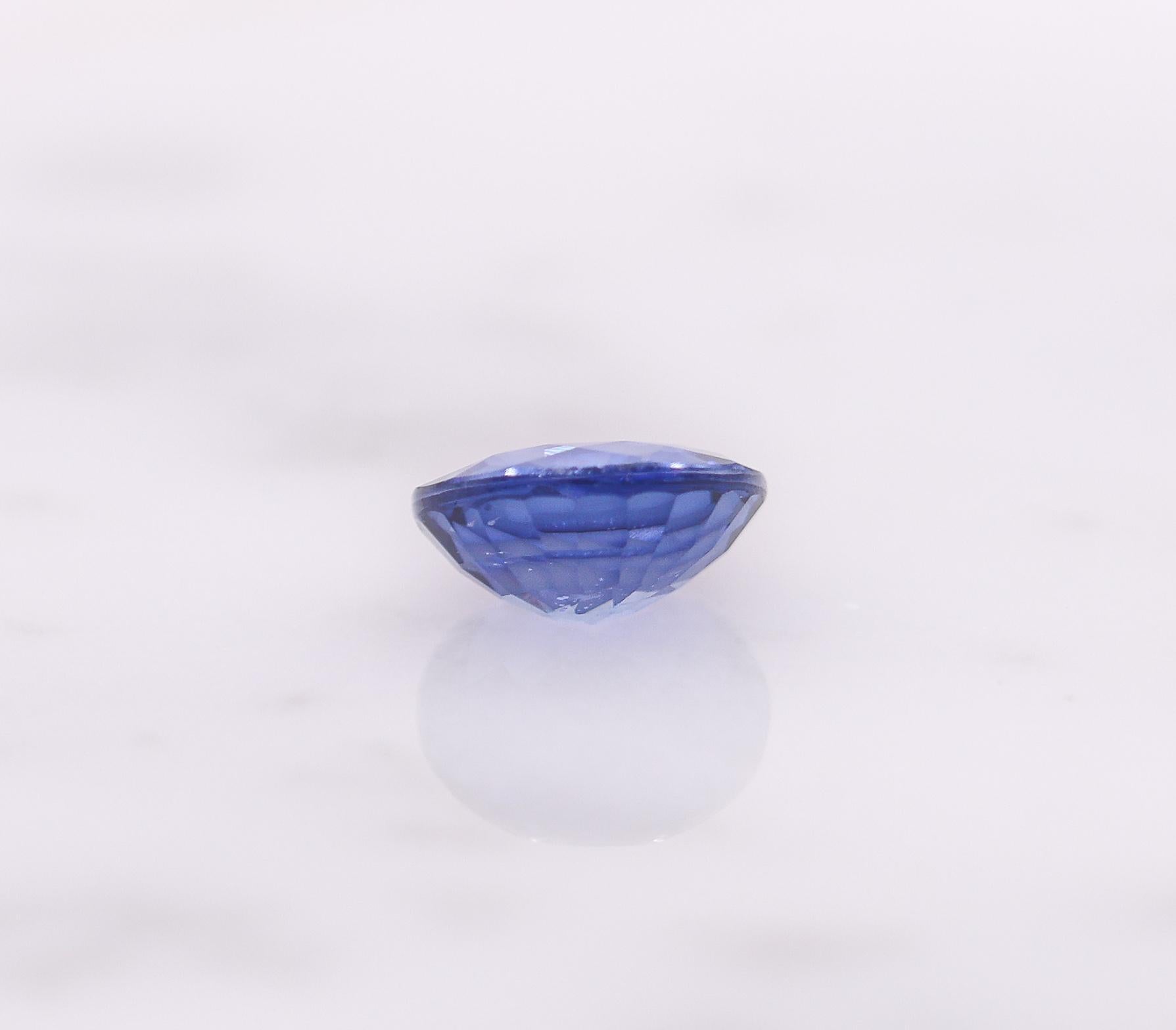 1,65 Karat Blauer Saphir Loser Edelstein Rund 7,24 x 3,52 mm im Angebot 1