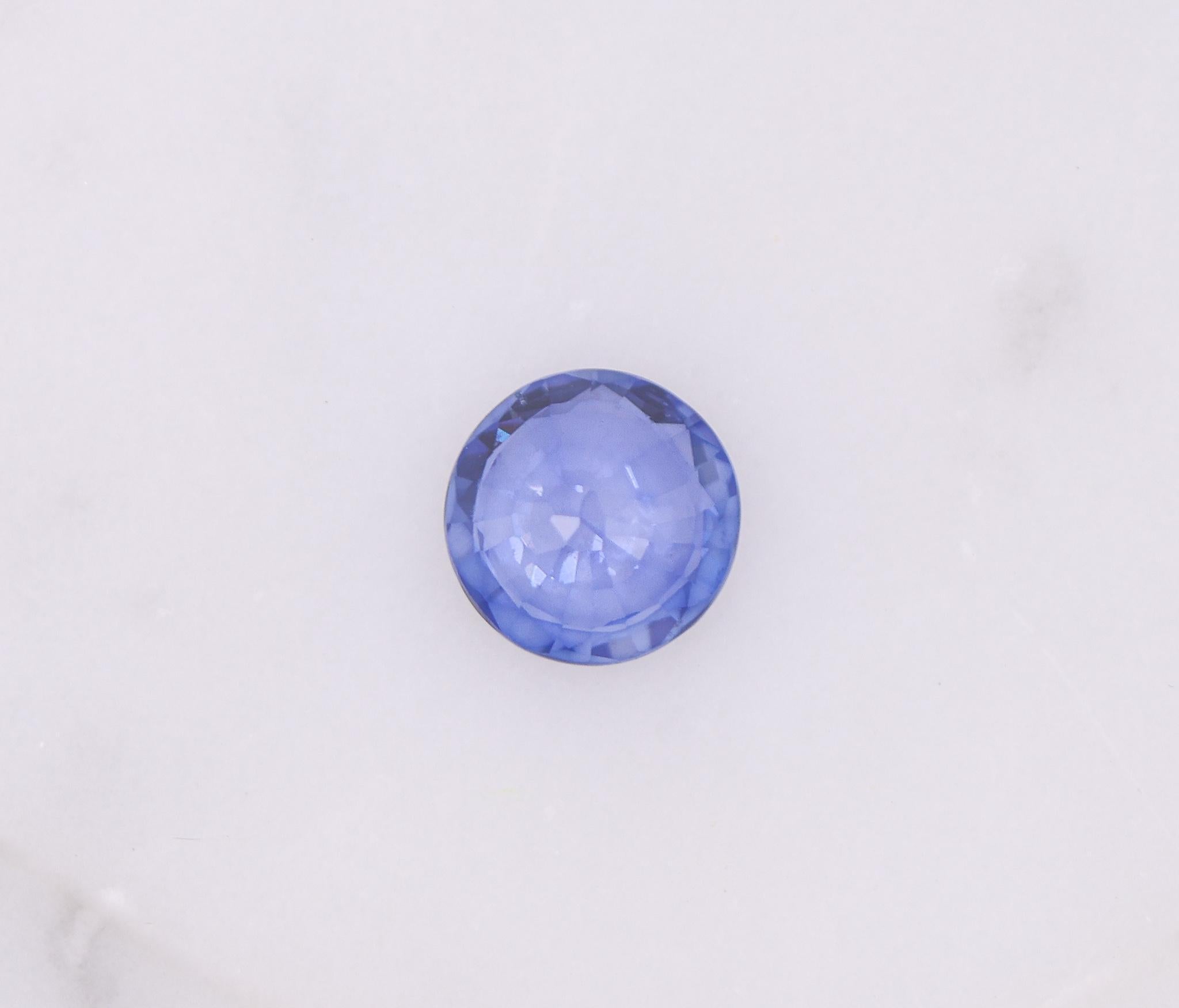 1,65 Karat Blauer Saphir Loser Edelstein Rund 7,24 x 3,52 mm im Angebot 3