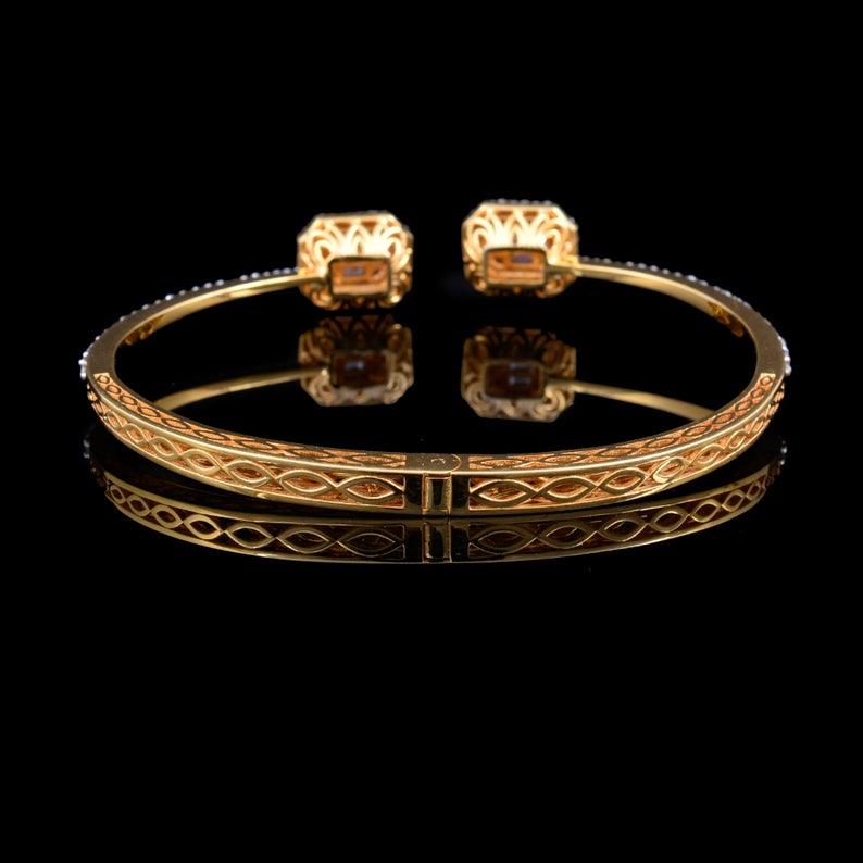 1.65 Carat Diamond 18 Karat Rose Gold Open Bangle Bracelet In New Condition For Sale In Hoffman Estate, IL