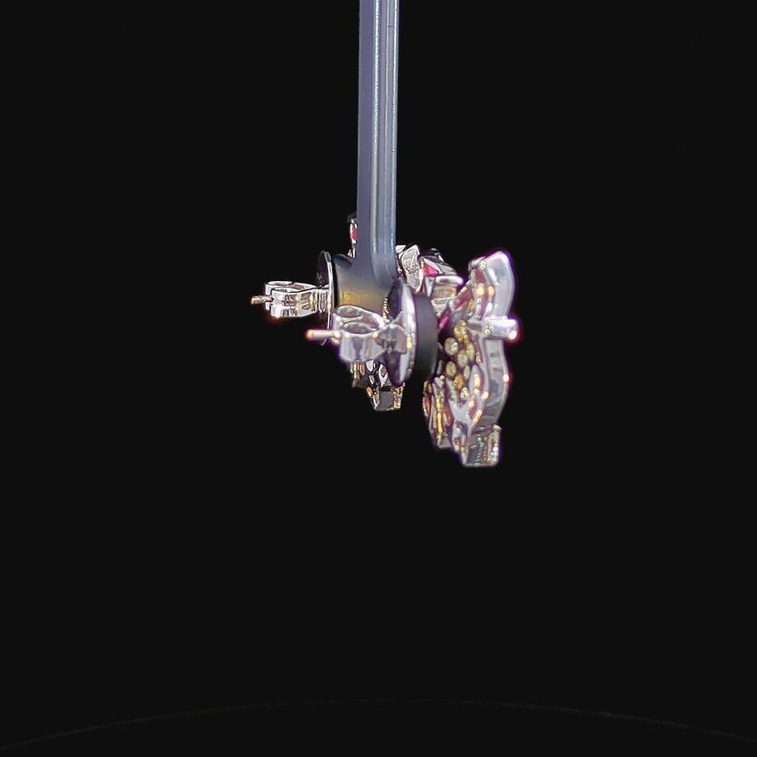 1,65 Karat Diamant Art Deco Schmetterling Ohrstecker im Zustand „Gut“ im Angebot in New York, NY
