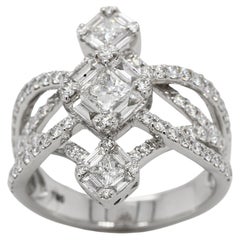 Bague de mariage en or 18 carats avec diamants de 1,65 carat d'illusion