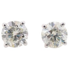 1.65 Carat Natural Diamond Round Studs