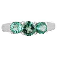 1.65 Carat Emerald Diamond Ring 18K White Gold Pure Sophistication