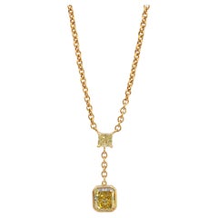 1.65 Carat Fancy Yellow Diamond Pendant Necklace