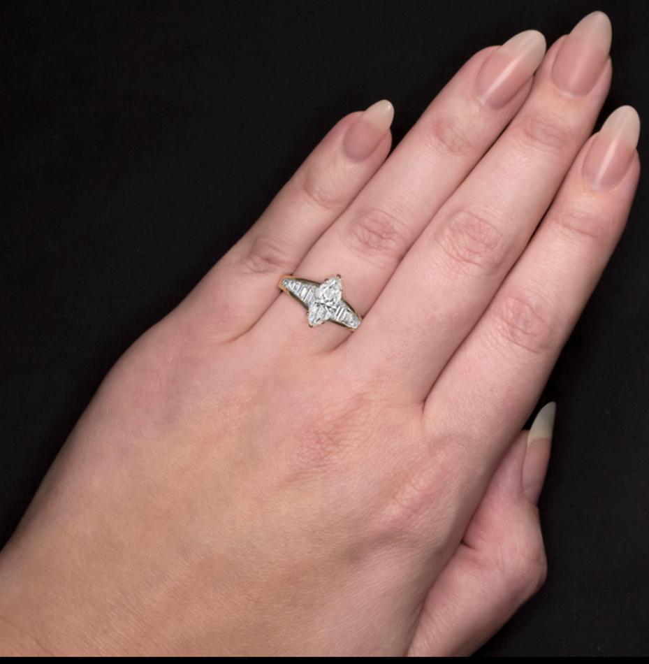 1,65 Karat Marquise-Diamant-Verlobungsring (Marquiseschliff)