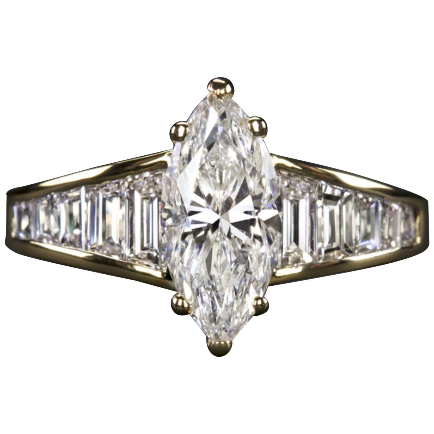 1.65 Carat Marquise Diamond Engagement Ring