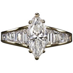 1.65 Carat Marquise Diamond Engagement Ring
