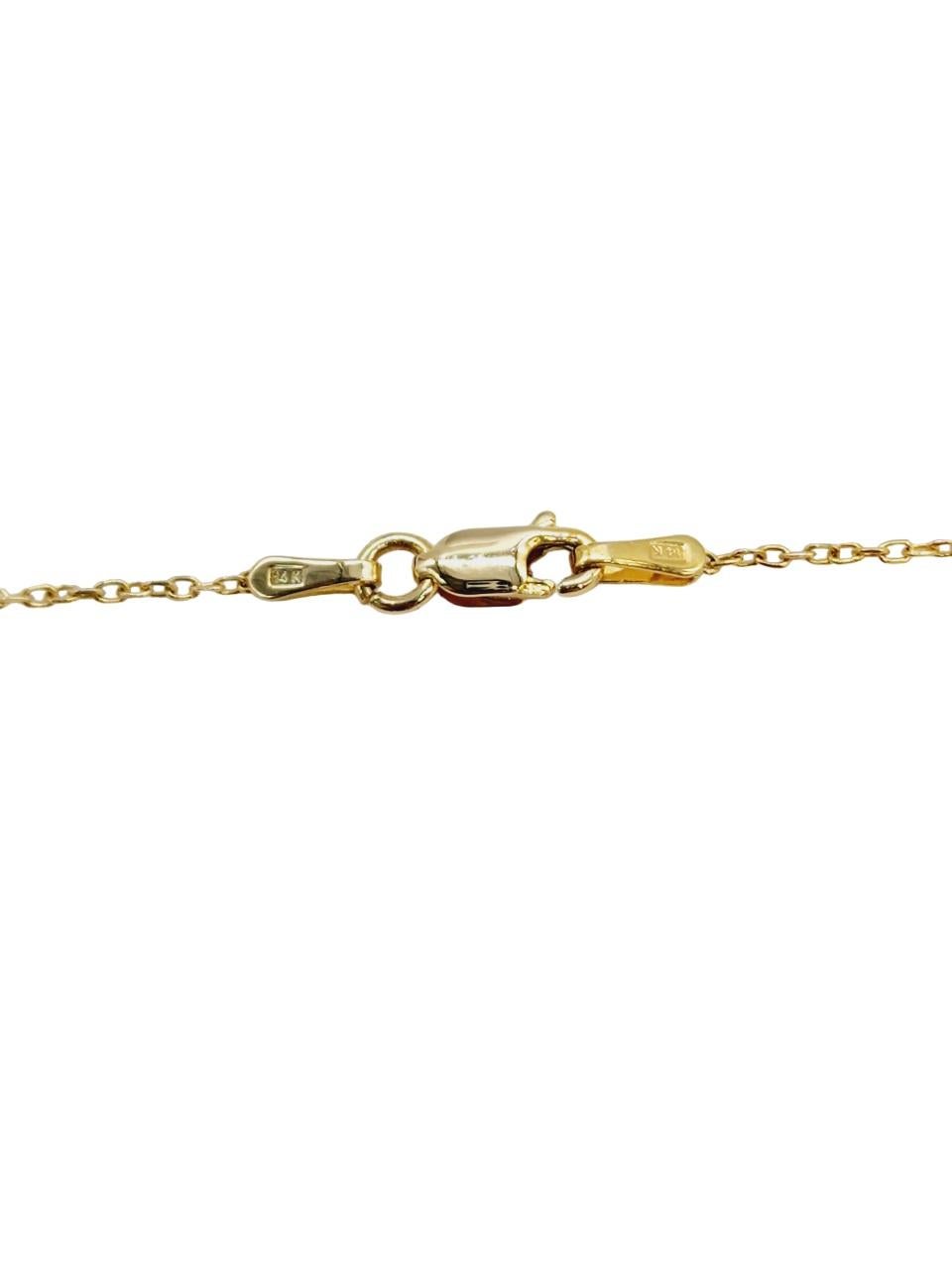 Women's 1.65 Carat Mini Diamond Necklace Chain 14 Karat Yellow Gold 16'' For Sale