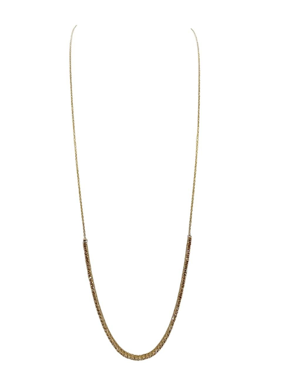 1,65 Karat Mini Diamant Halskette Kette 14 Karat Gelbgold 20'' im Zustand „Neu“ in Great Neck Plaza, NY