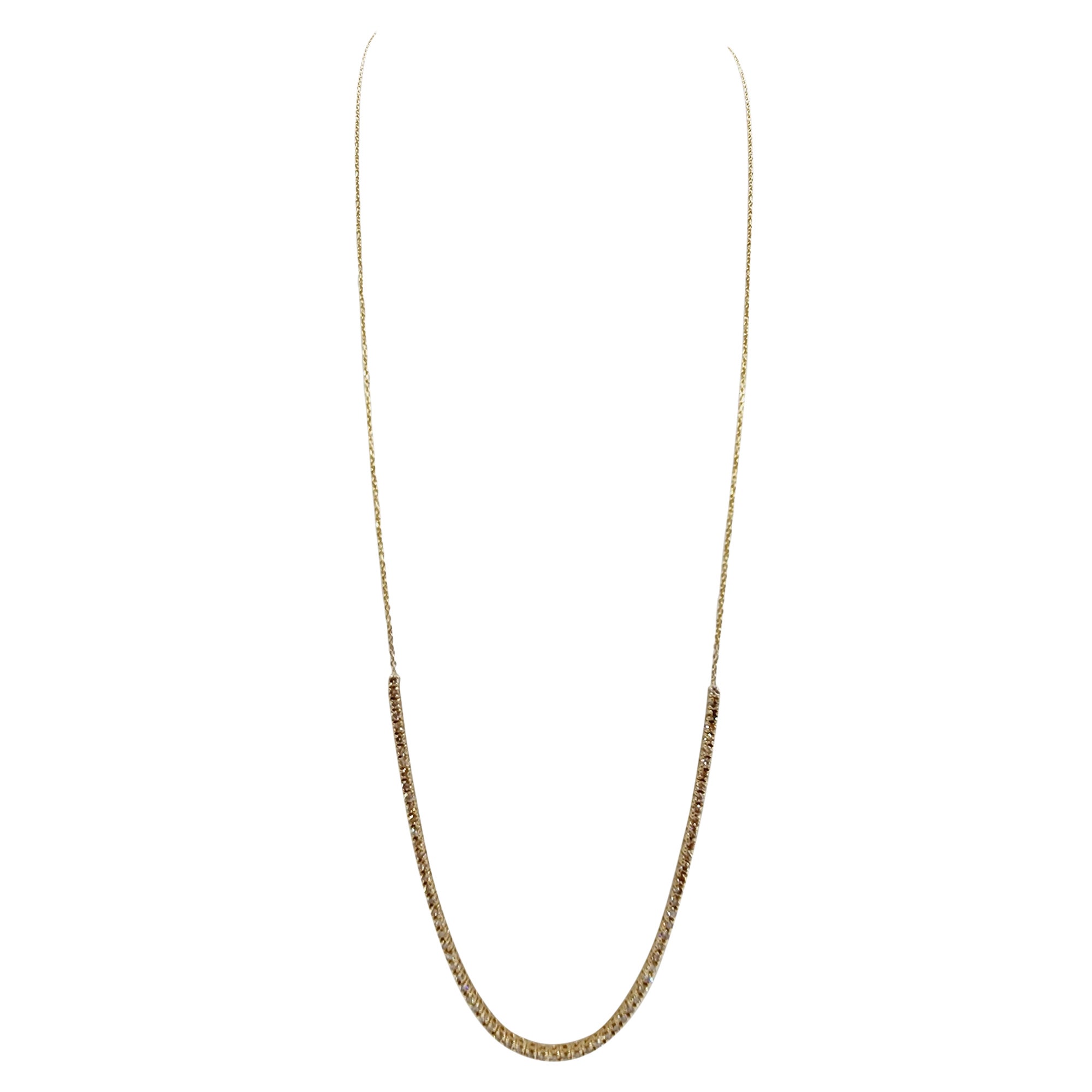 1,65 Karat Mini Diamant Halskette Kette 14 Karat Gelbgold 20''