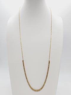 1.67 Carat Mini Diamond Necklace Chain 14 Karat Yellow Gold 23''