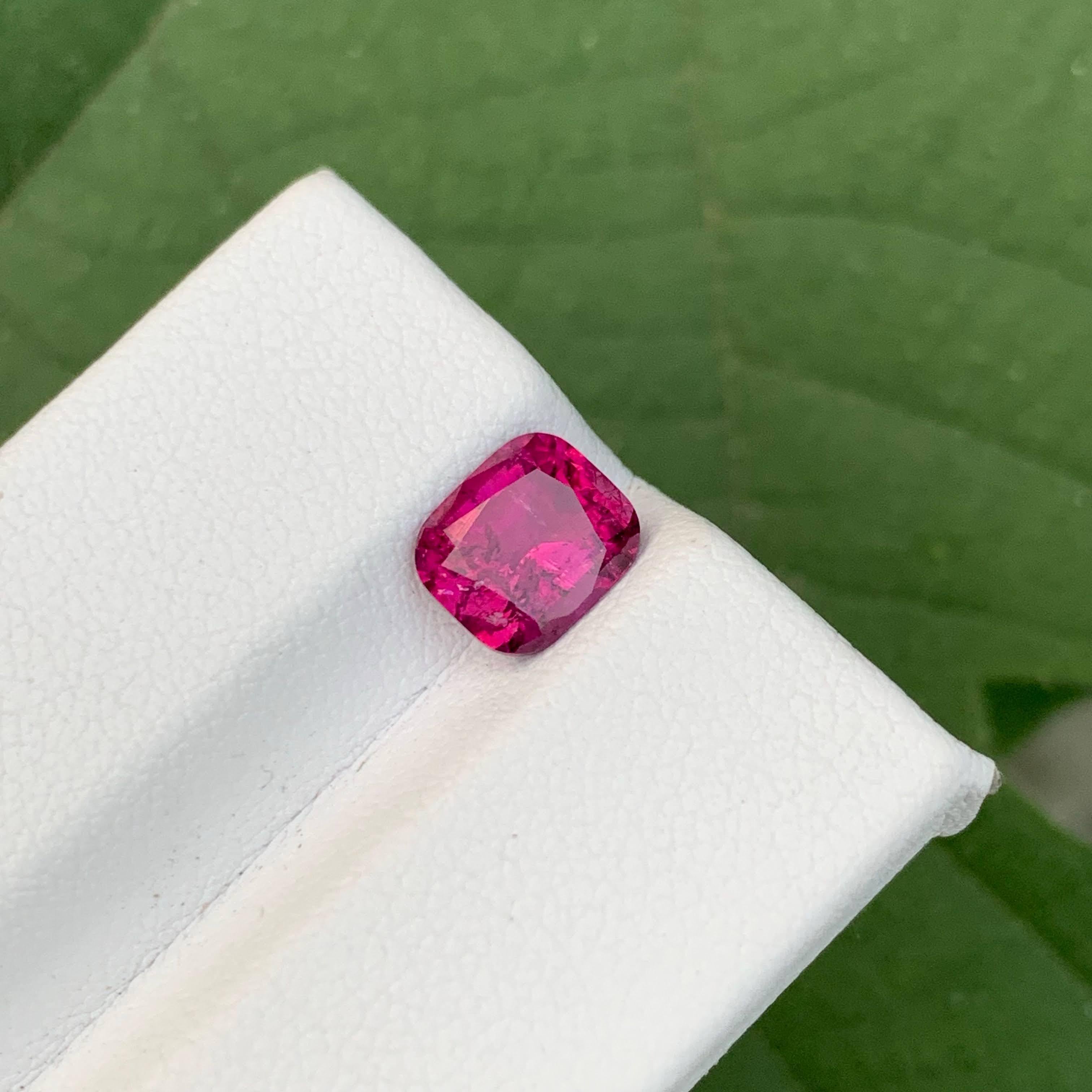 1.65 Carat National Loose Rubelite Tourmaline Stone Cushion Cut Afghan Gemstone For Sale 5