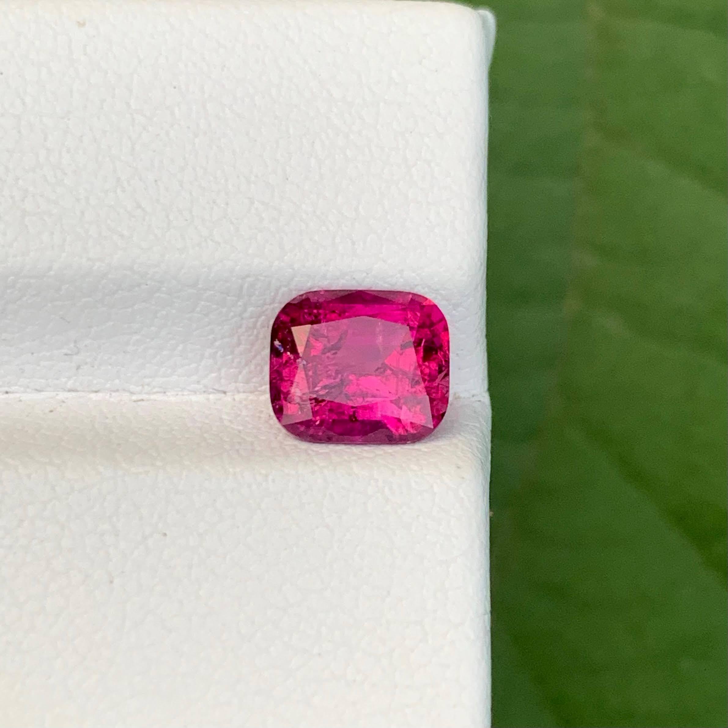 Weight 1.65 carat 
Dimensions 7.6x6.6x4.6mm
Treatment None 
Origin Afghan 
Clarity SI
Shape Cut Cushion 




This 1.65 Carat Natural Loose Rubelite Tourmaline Stone is a vivid and captivating gemstone admired for its brilliance and rarity. Expertly