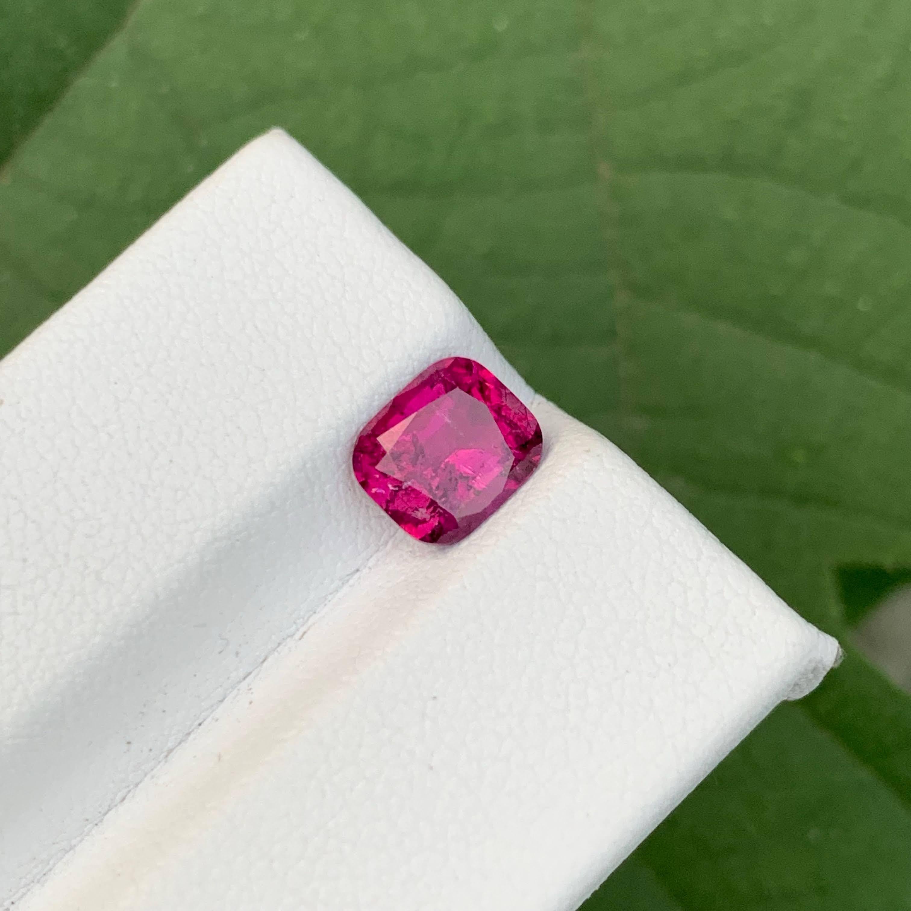 1.65 Carat National Loose Rubelite Tourmaline Stone Cushion Cut Afghan Gemstone In New Condition For Sale In Bangkok, TH