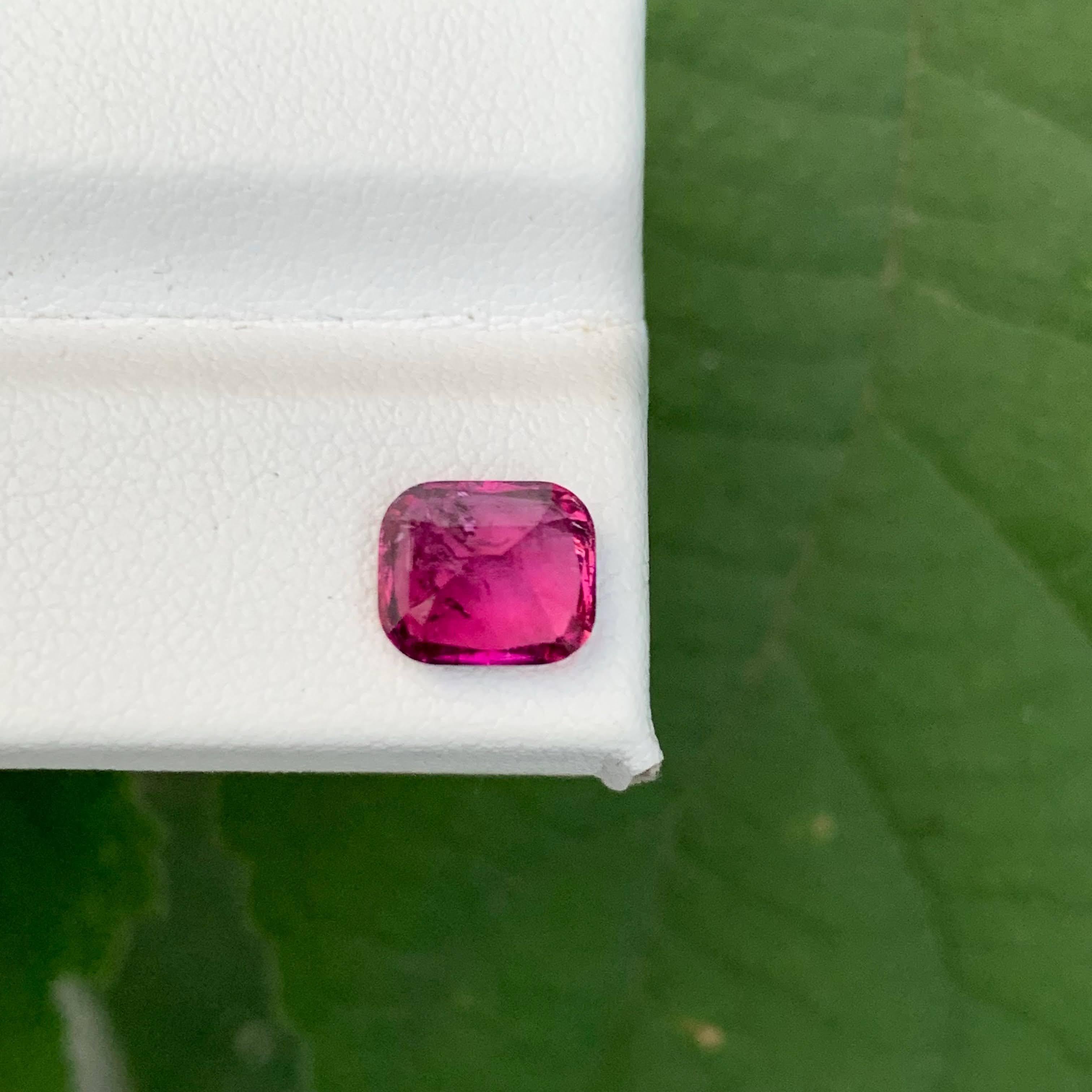 1.65 Carat National Loose Rubelite Tourmaline Stone Cushion Cut Afghan Gemstone For Sale 2