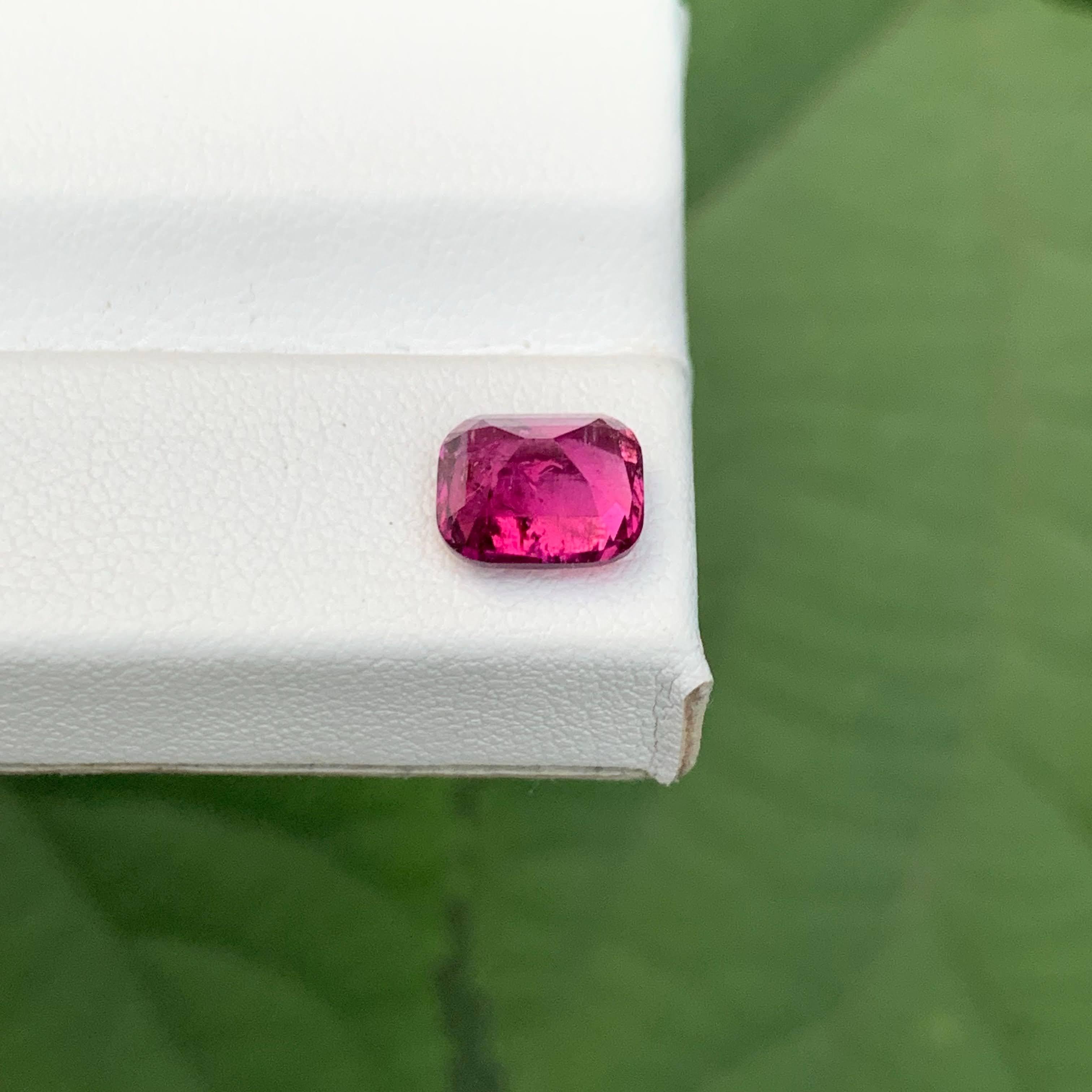 1.65 Carat National Loose Rubelite Tourmaline Stone Cushion Cut Afghan Gemstone For Sale 3