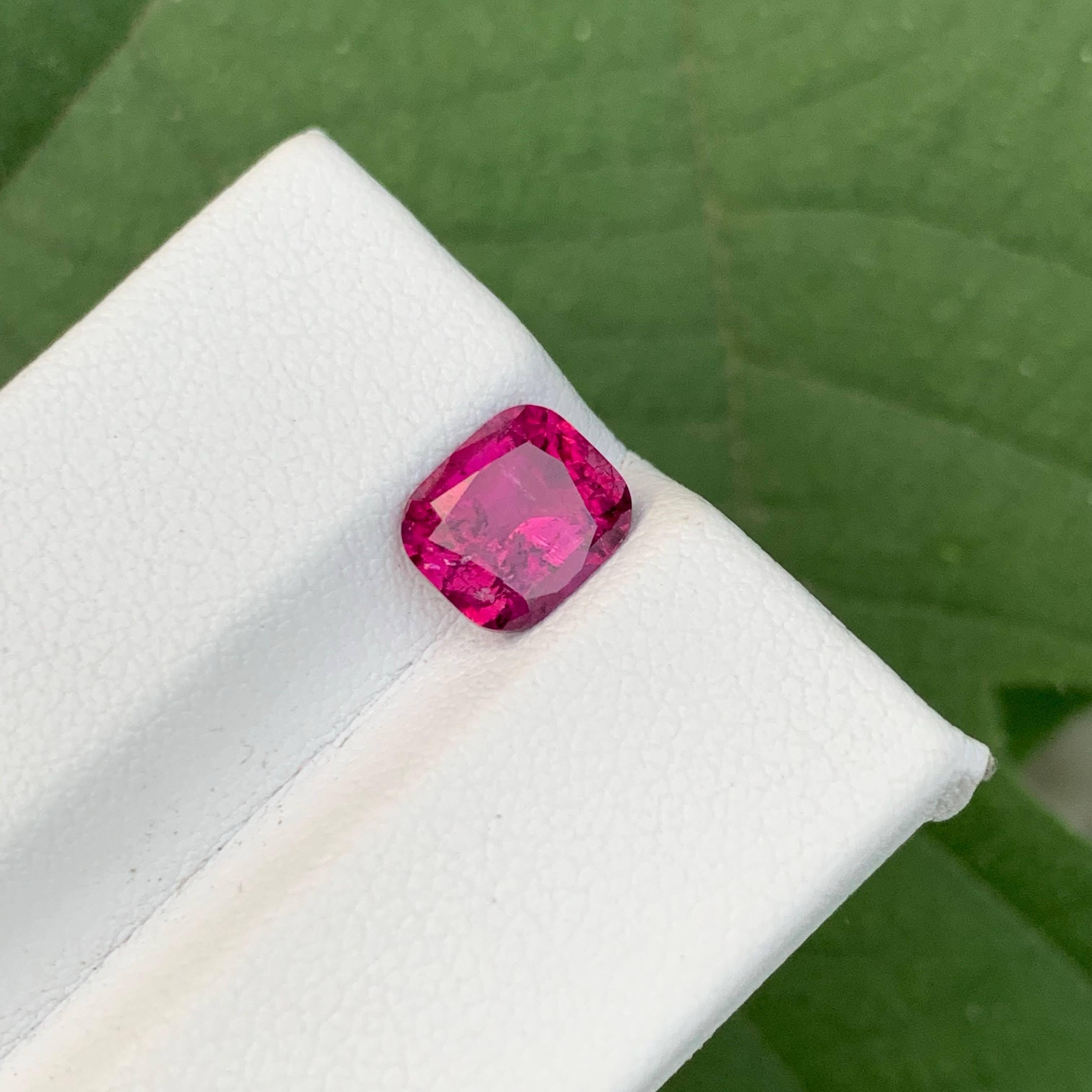 1.65 Carat National Loose Rubelite Tourmaline Stone Cushion Cut Afghan Gemstone For Sale 4